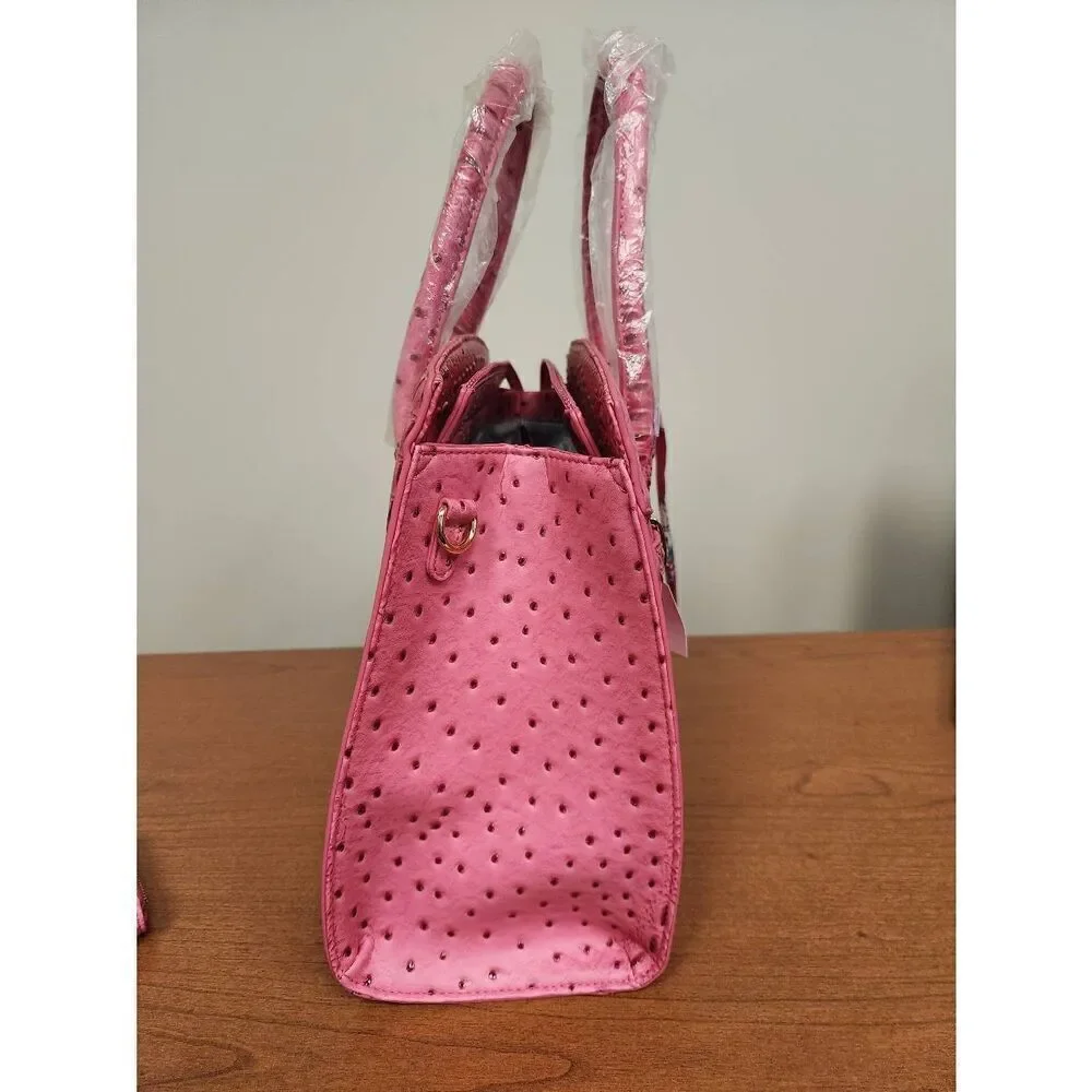 NWT Unbranded FUCHSIA faux Crocodile shoulder bag and crossbody strap with match